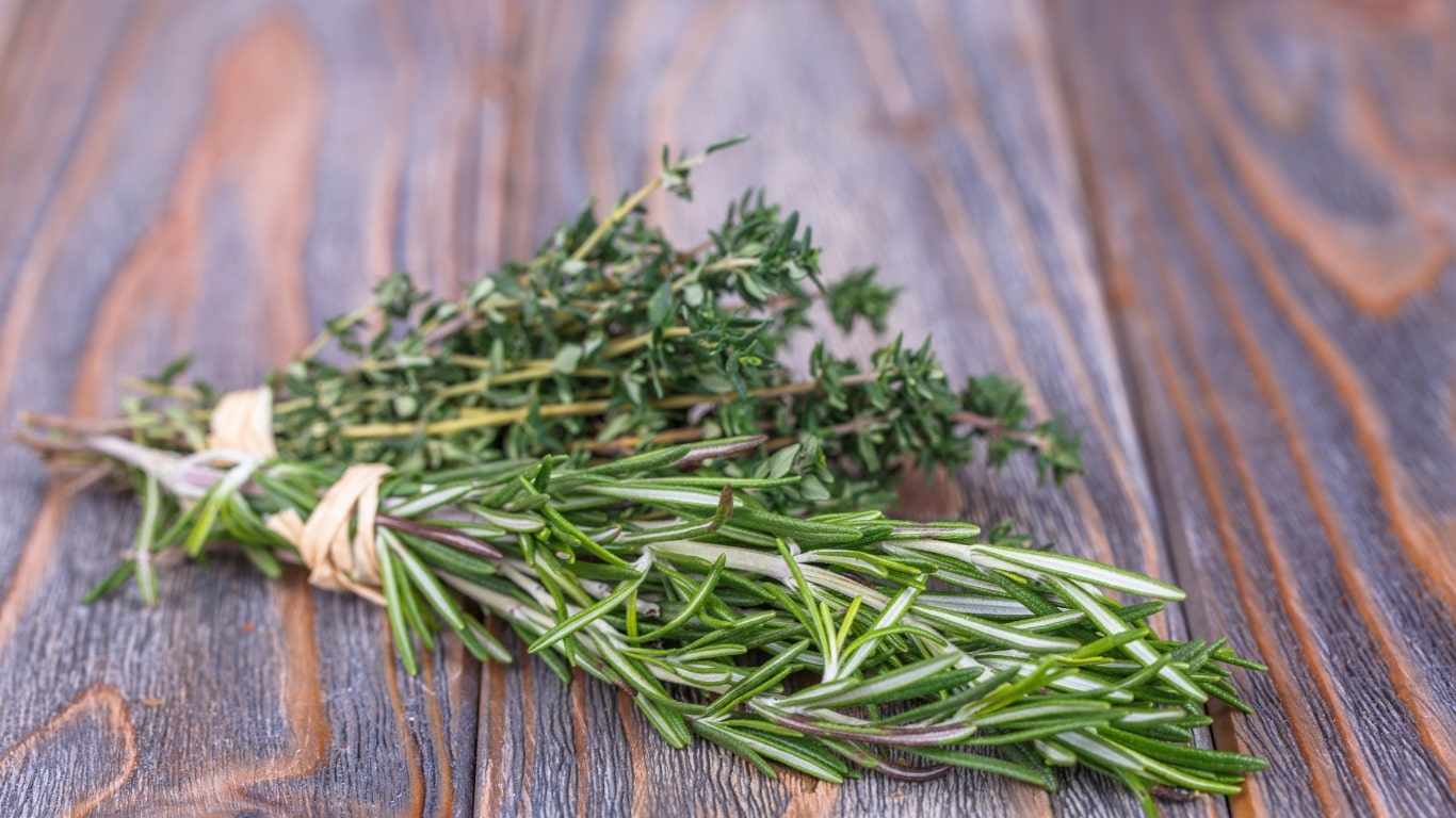 thyme and rosemary